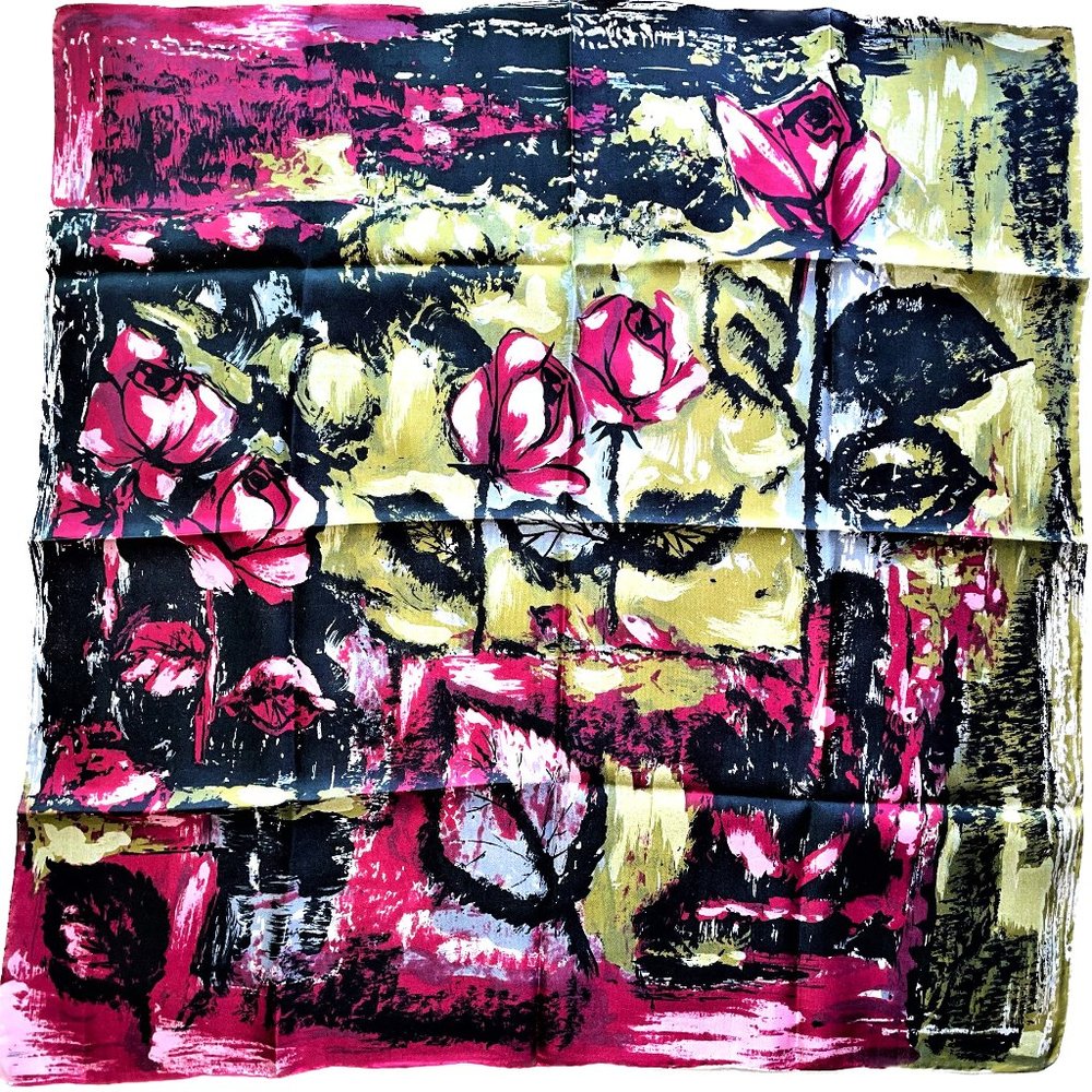Floral vintage silk 100% scarf